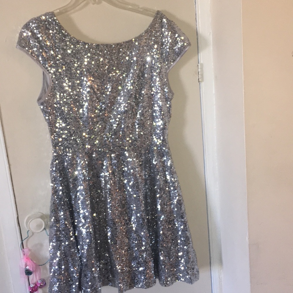 Sequenced silver dress